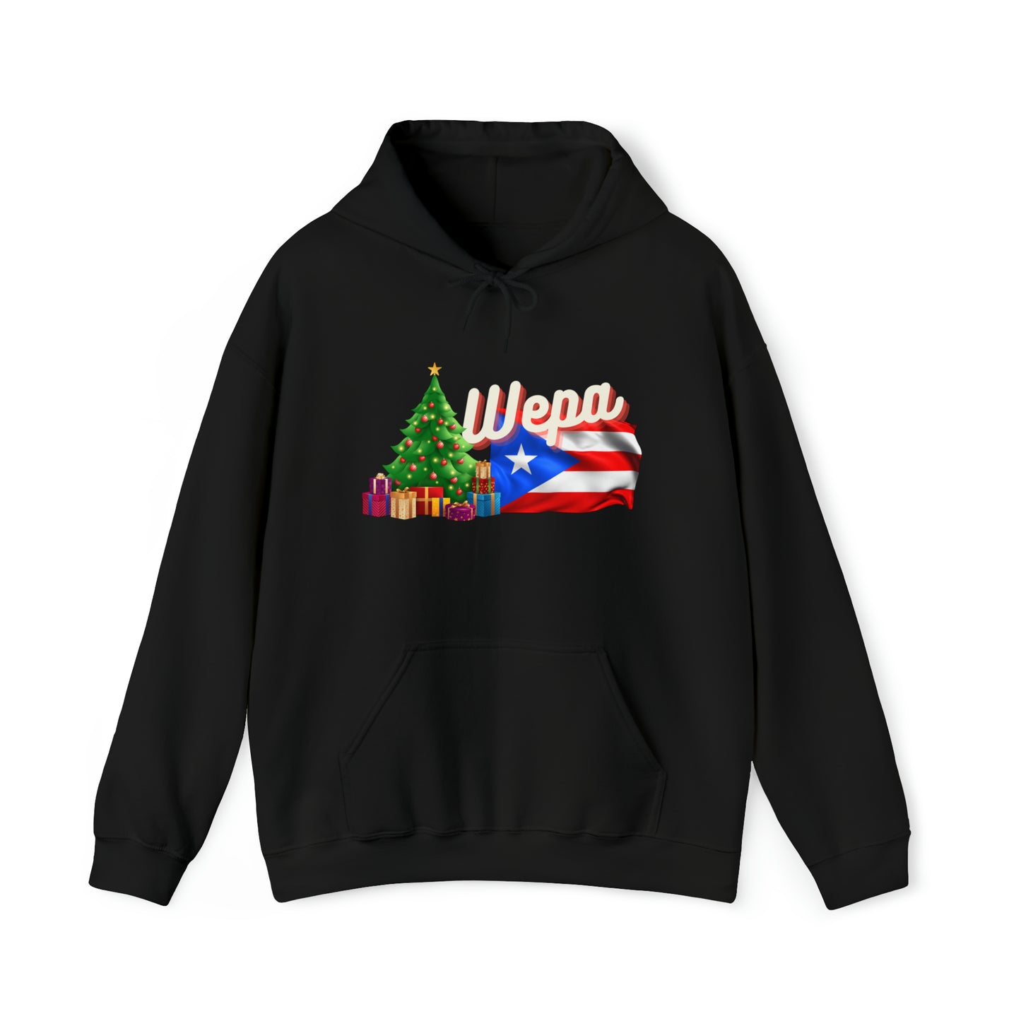 WEPA Puerto Rican Flag with Christmas Tree Unisex Heavy Blend™ Hooded Sweatshirt