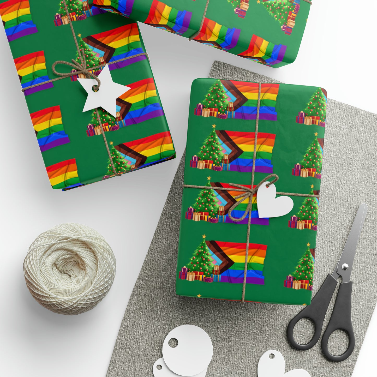 Pride Flag Green Wrapping Paper