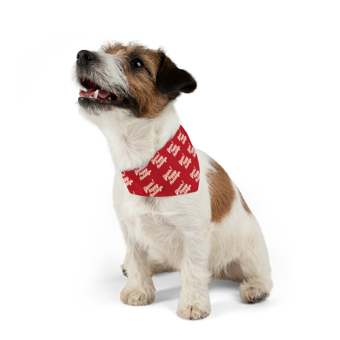 Yerrrr Happy Holidays Red Pet Bandana Collar