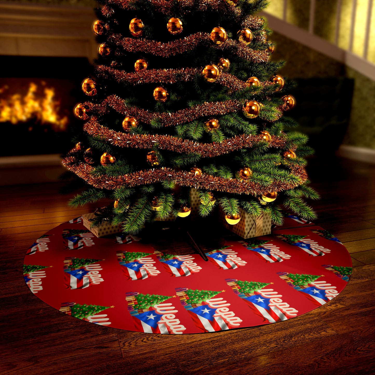 WEPA Christmas Round Tree Skirt - Red