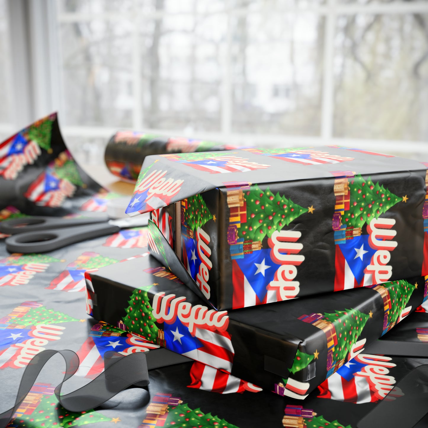 WEPA Christmas Black Wrapping Paper