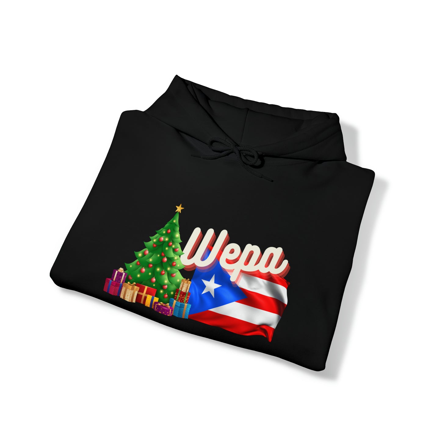 WEPA Puerto Rican Flag with Christmas Tree Unisex Heavy Blend™ Hooded Sweatshirt